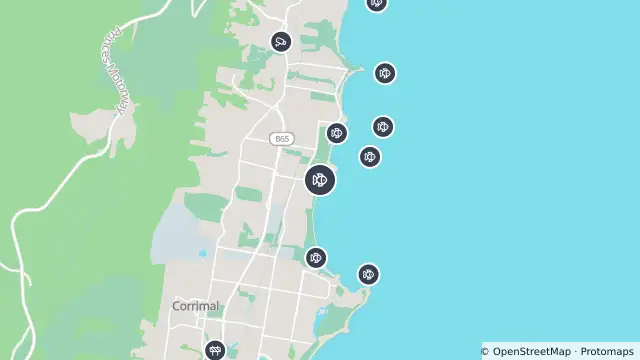 Map of Drone Surveillance Location — Woonona Beach and nearby items