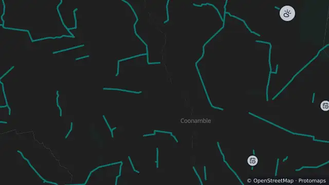 Map of Adverse Weather — All Unsealed Roads, Coonamble Shire and nearby items