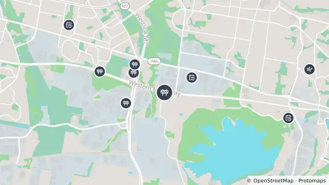 Map of Scheduled Roadwork — M4 Motorway Westbound Off-Ramp, Eastern Creek and nearby items