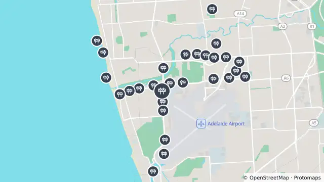 Map of Mowing — Tapleys Hill Road, Adelaide Airport and nearby items