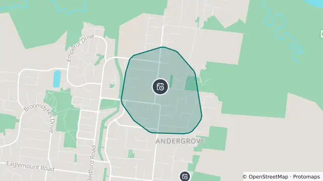 Map of Planned Power Outage — Andergrove and nearby items